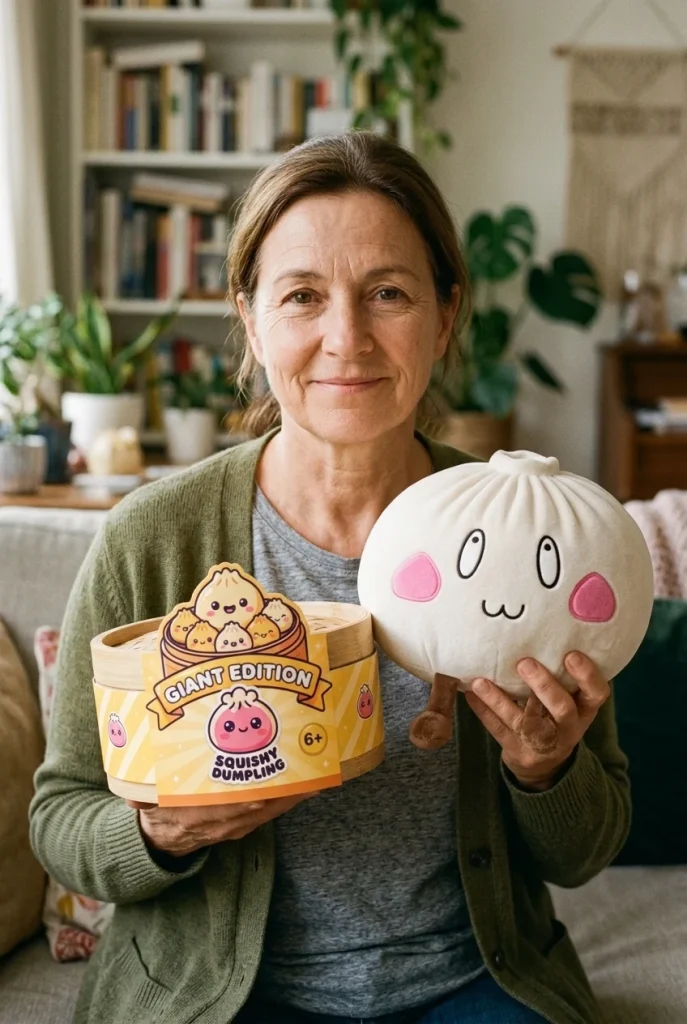 Squishy Dumpling Giant Glad Min med sin ask