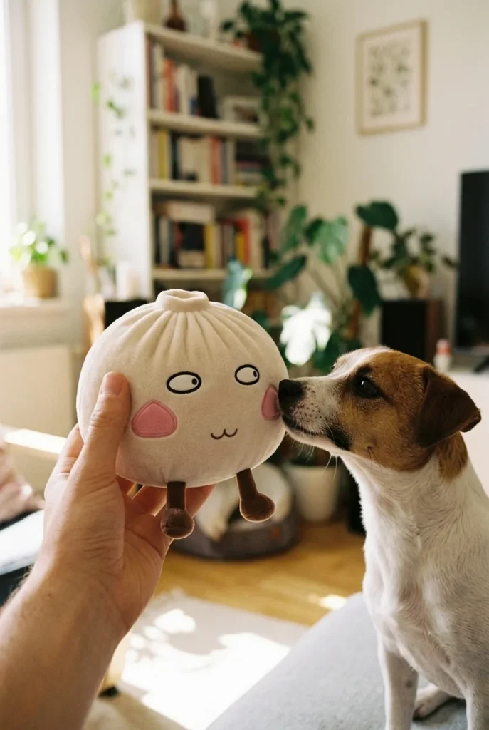 Squishy Dumpling Giant Stolt med en gosedjursvän