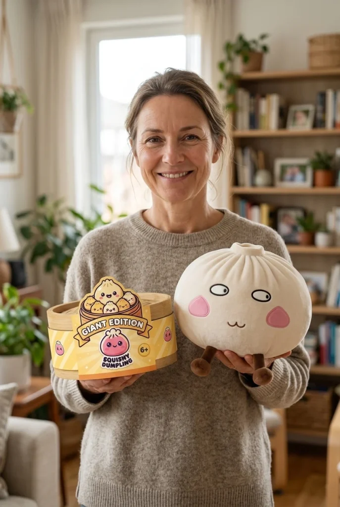 Squishy Dumpling Giant Stolt med sin ask