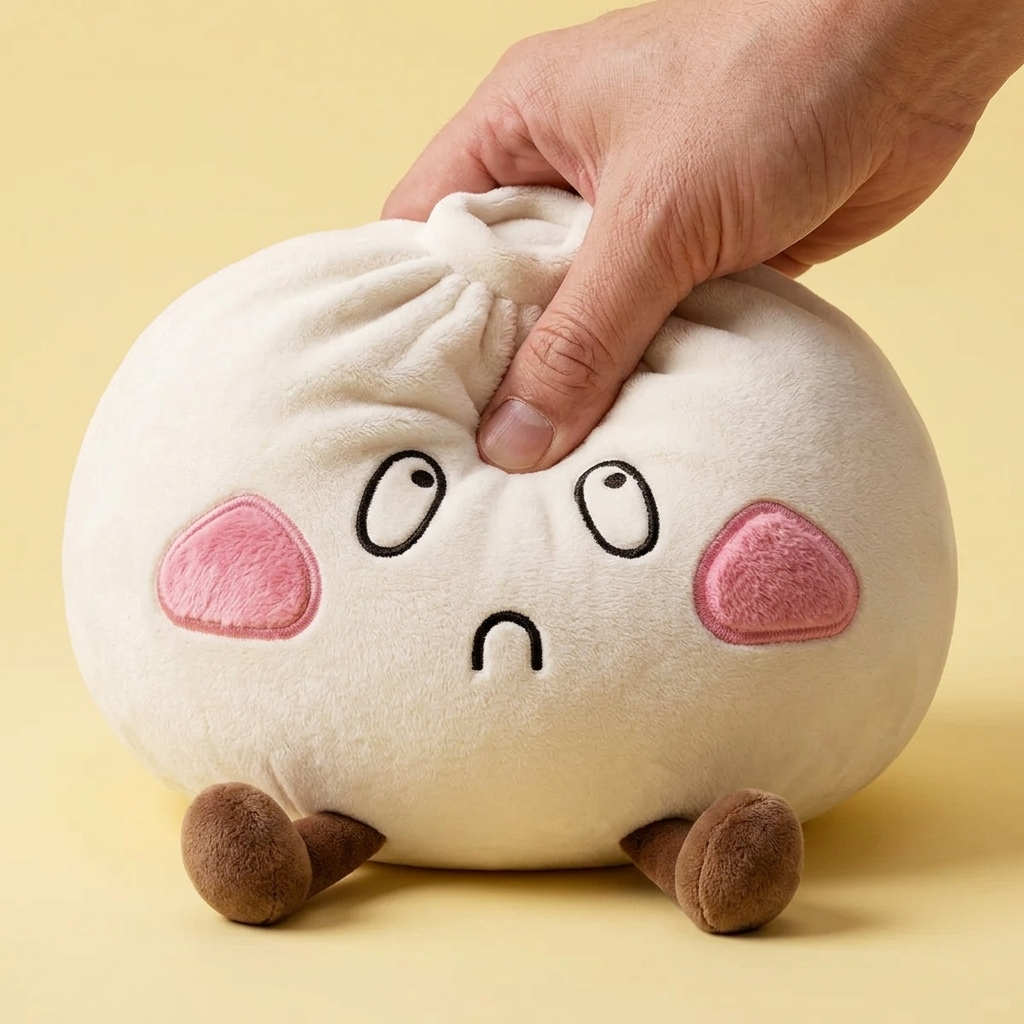 Dumpling Squishy XXL Ledsen Min — slow-rise-effekt, skummet återtar långsamt sin form