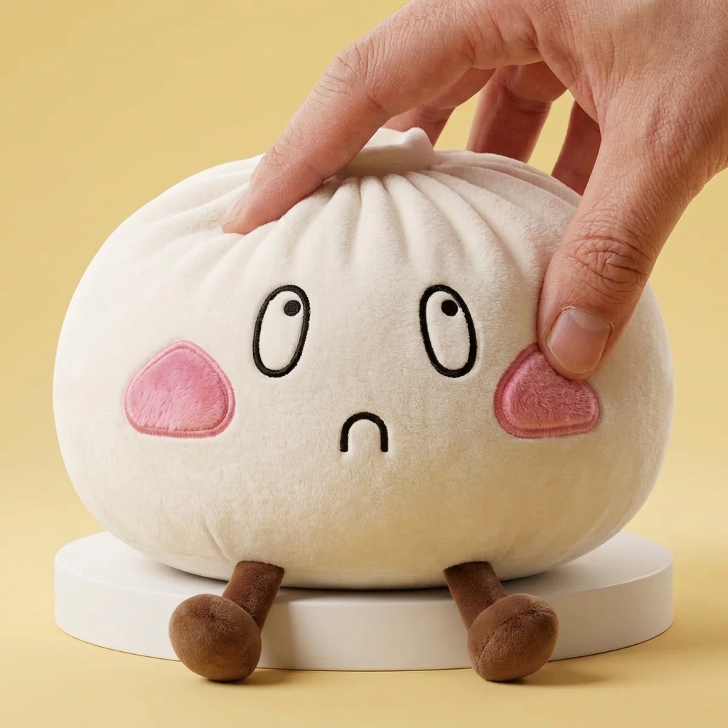 Dumpling Squishy XXL Ledsen Min — i klämmet, mjukt slow-rise-skum