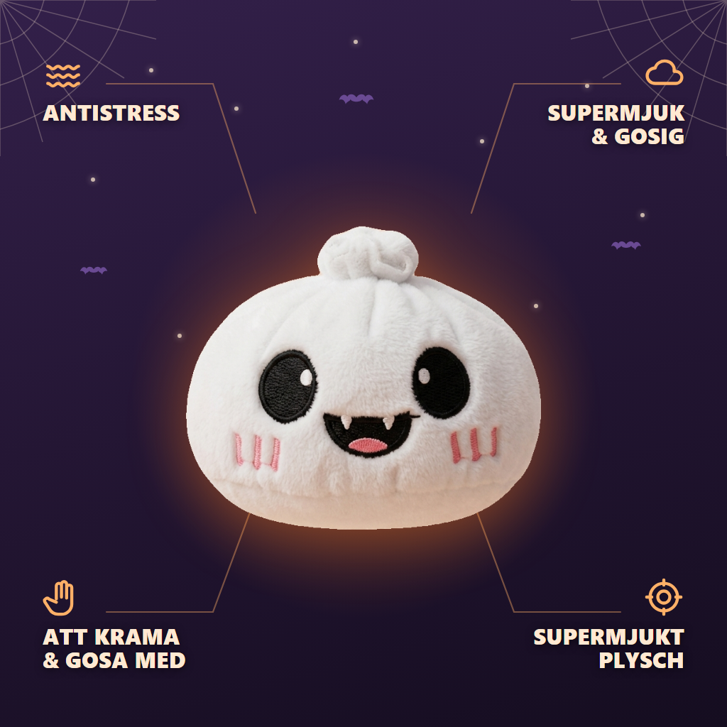 Dumpling Squishy Ghost Halloween Månsken — dess fördelar