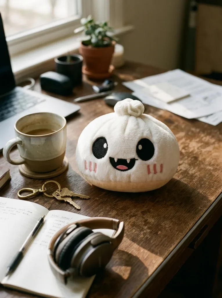 Dumpling Squishy Ghost Halloween Månsken på skrivbordet