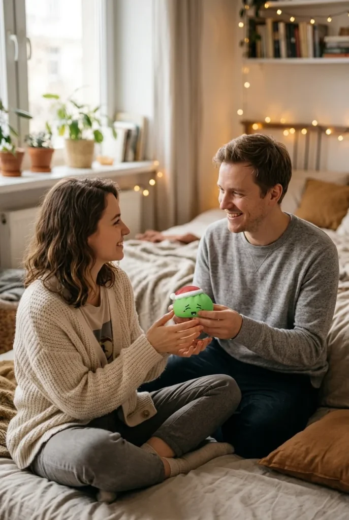 Dumpling Squishy Jultomtemössa Grön som presenttips