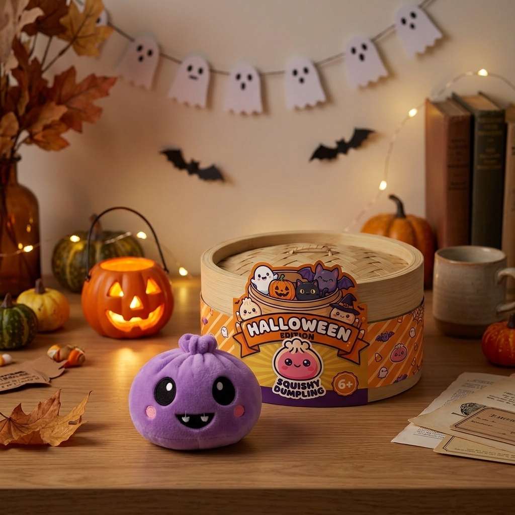 Dumpling Squishy Halloween Set of 5 Läskig i sin kawaii-miljö