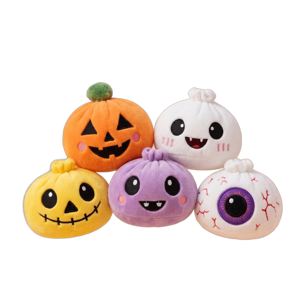 Dumpling Squishy Halloween Set of 5 Läskig — i klämmet, mjukt slow-rise-skum