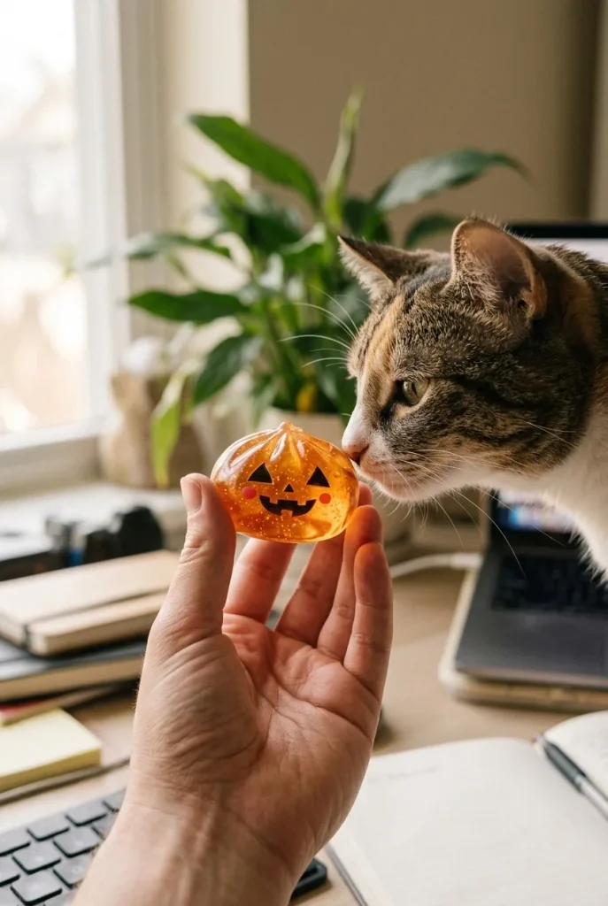 Squishy Dumpling Halloween XXL 8-pack med en gosedjursvän