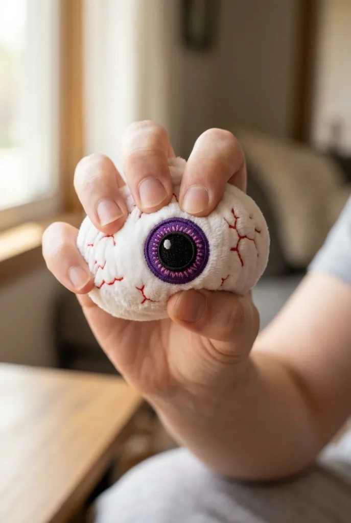 Dumpling Squishy Halloween Eye Plysch mitt i klämmet