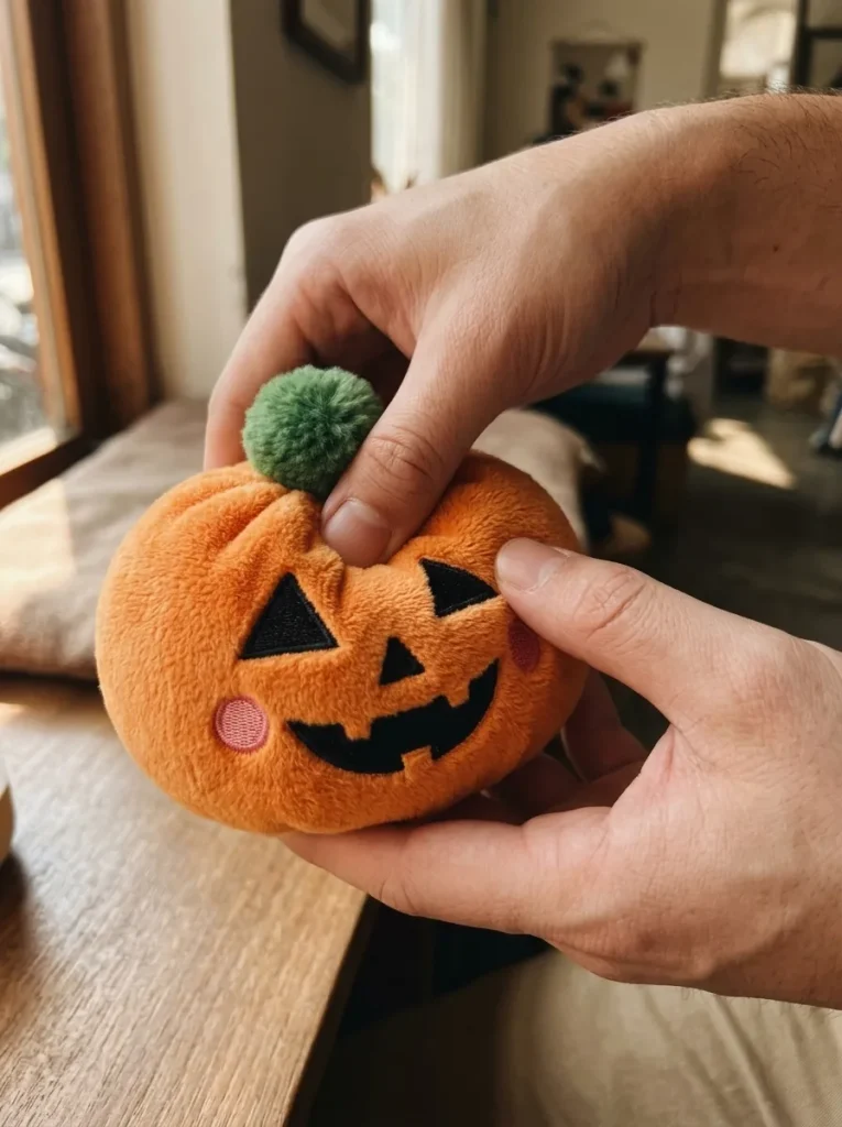 Squishy Dumpling Pumpa Halloween mitt i klämmet