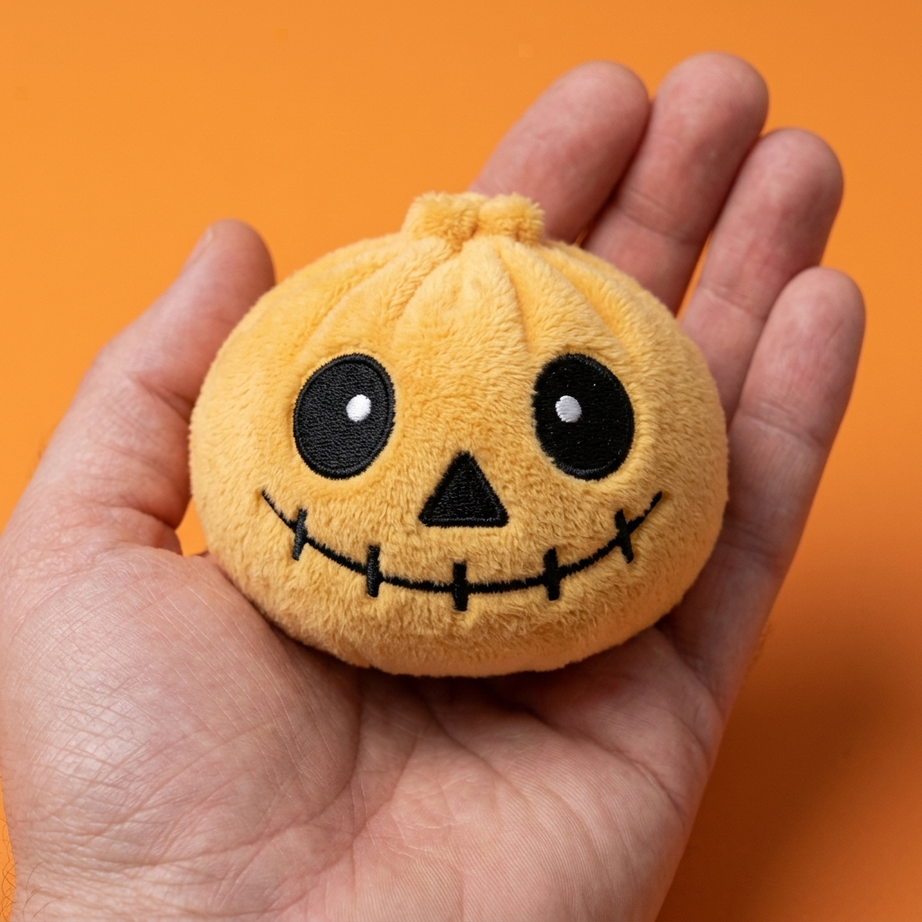 Dumpling Squishy Skeleton Halloween Leende i handen, verklig storlek