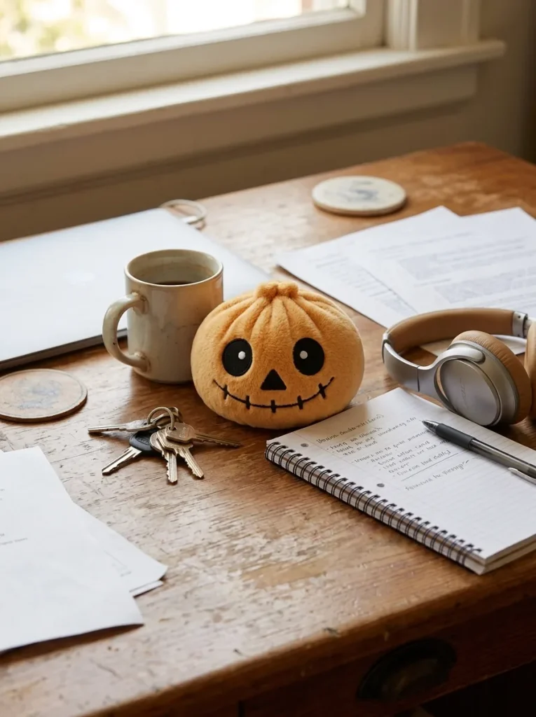 Dumpling Squishy Skeleton Halloween Leende på skrivbordet