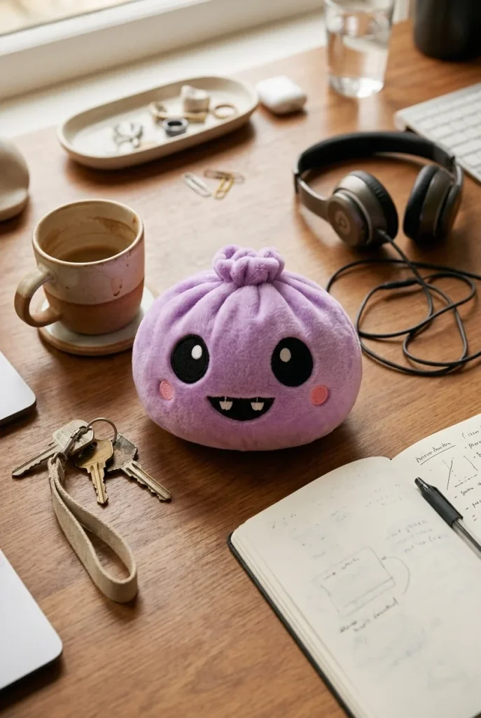 Squishy Dumpling Vampire Halloween Sammet på skrivbordet