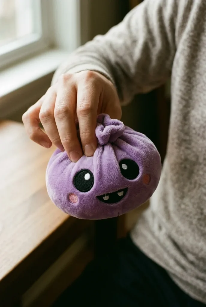 Squishy Dumpling Vampire Halloween Sammet mitt i klämmet