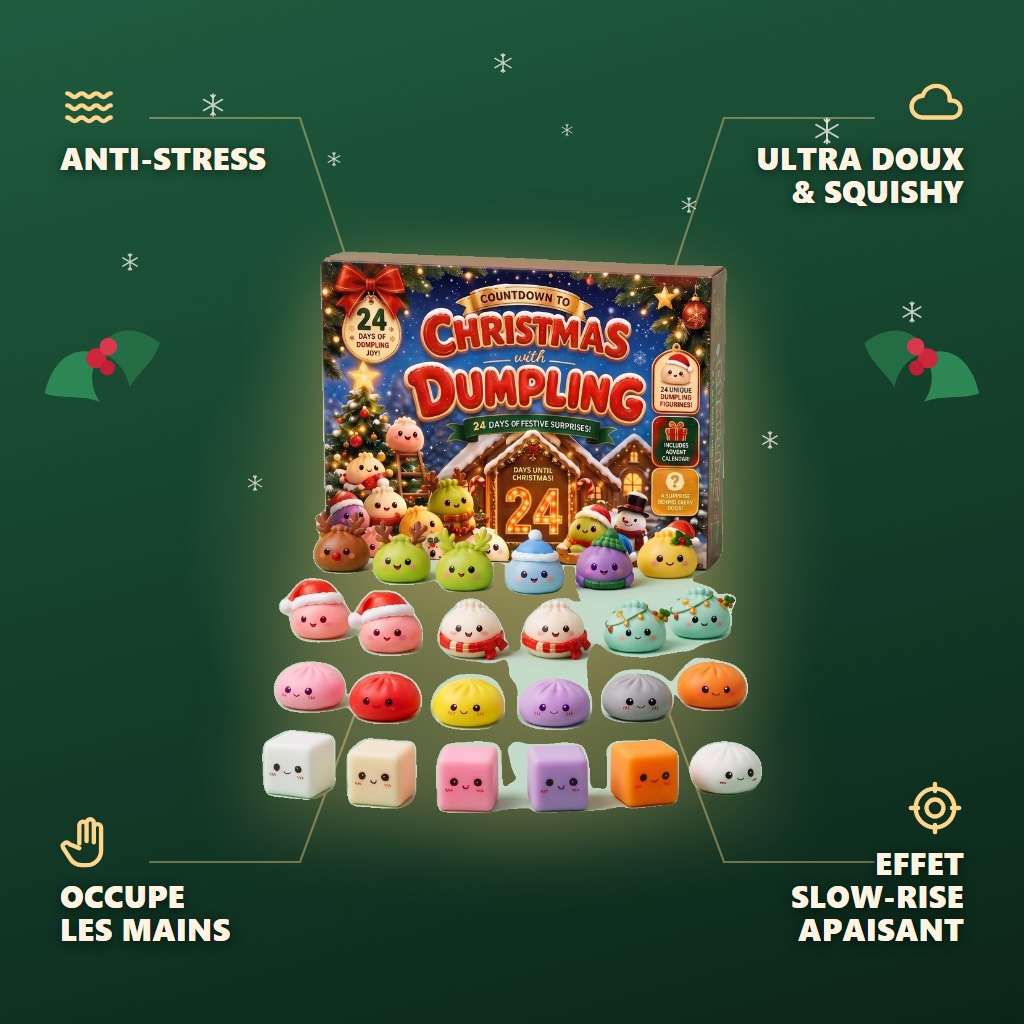 Adventskalender Squishy Dumpling Mochi Pepparkaka 24 Delar — dess fördelar