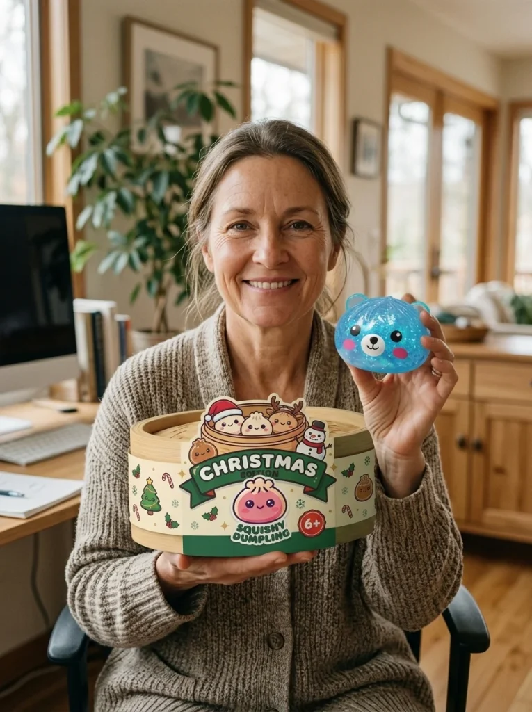 Dumpling Squishy Björn Mystery Glitter Överraskning med sin ask