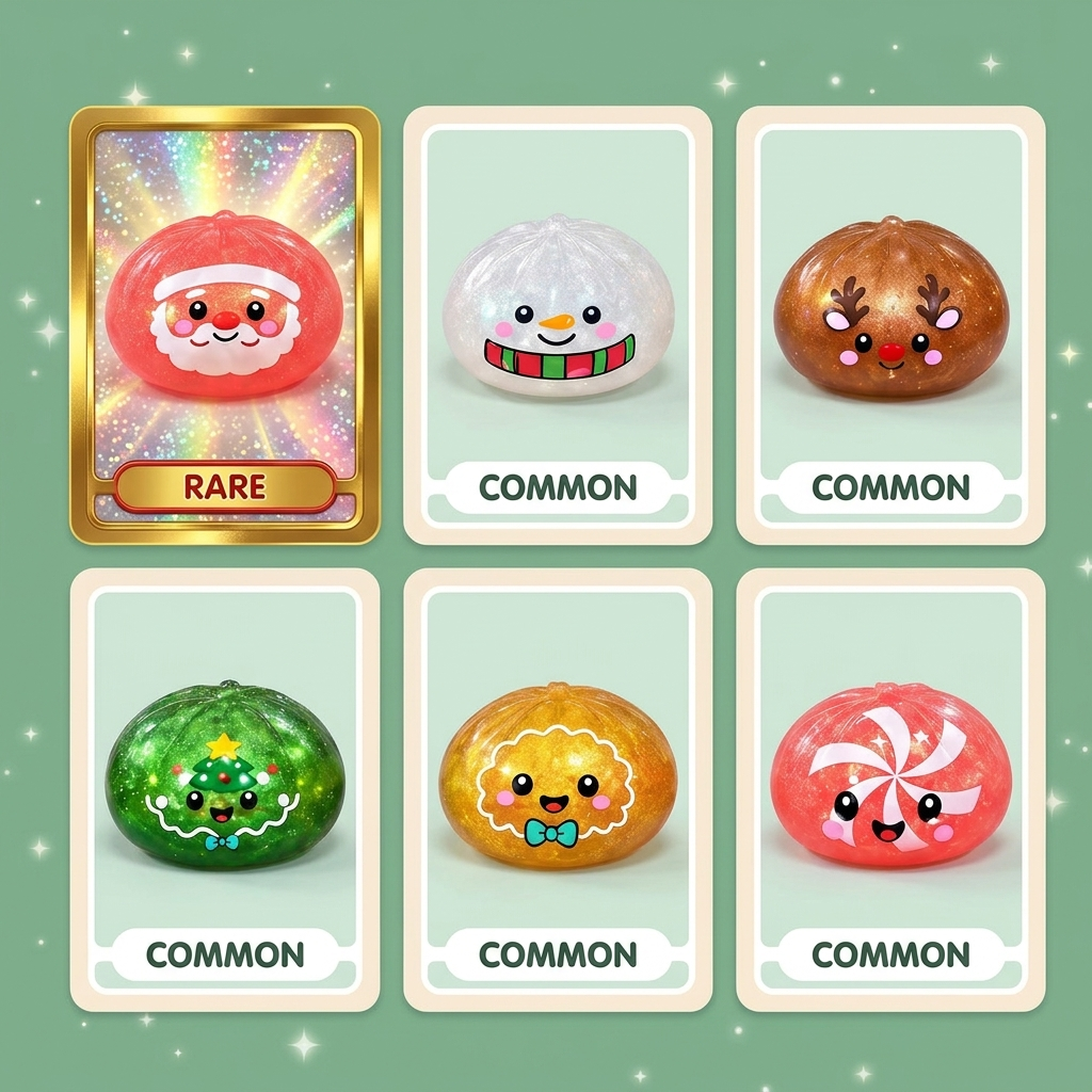 Glitter Dumpling Squishy Mystery Candy Jul — i klämmet, mjukt slow-rise-skum