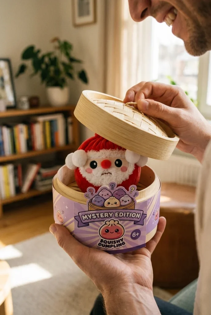 Squishy Dumpling Mystery Jul i unboxing-ögonblicket