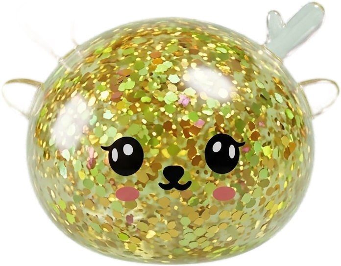 Squishy Dumpling Reindeer Mystery Glitter — i klämmet, mjukt slow-rise-skum