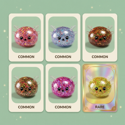Squishy Dumpling Reindeer Mystery Glitter — i klämmet, mjukt slow-rise-skum