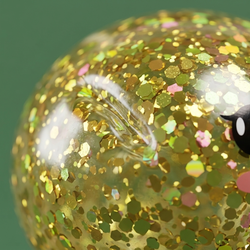 Squishy Dumpling Reindeer Mystery Glitter — närbild på strukturen