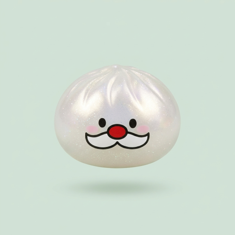 Dumpling Squishy Mystery Tomtemustasch — i klämmet, mjukt slow-rise-skum
