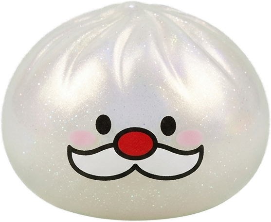 Dumpling Squishy Mystery Tomtemustasch — i klämmet, mjukt slow-rise-skum