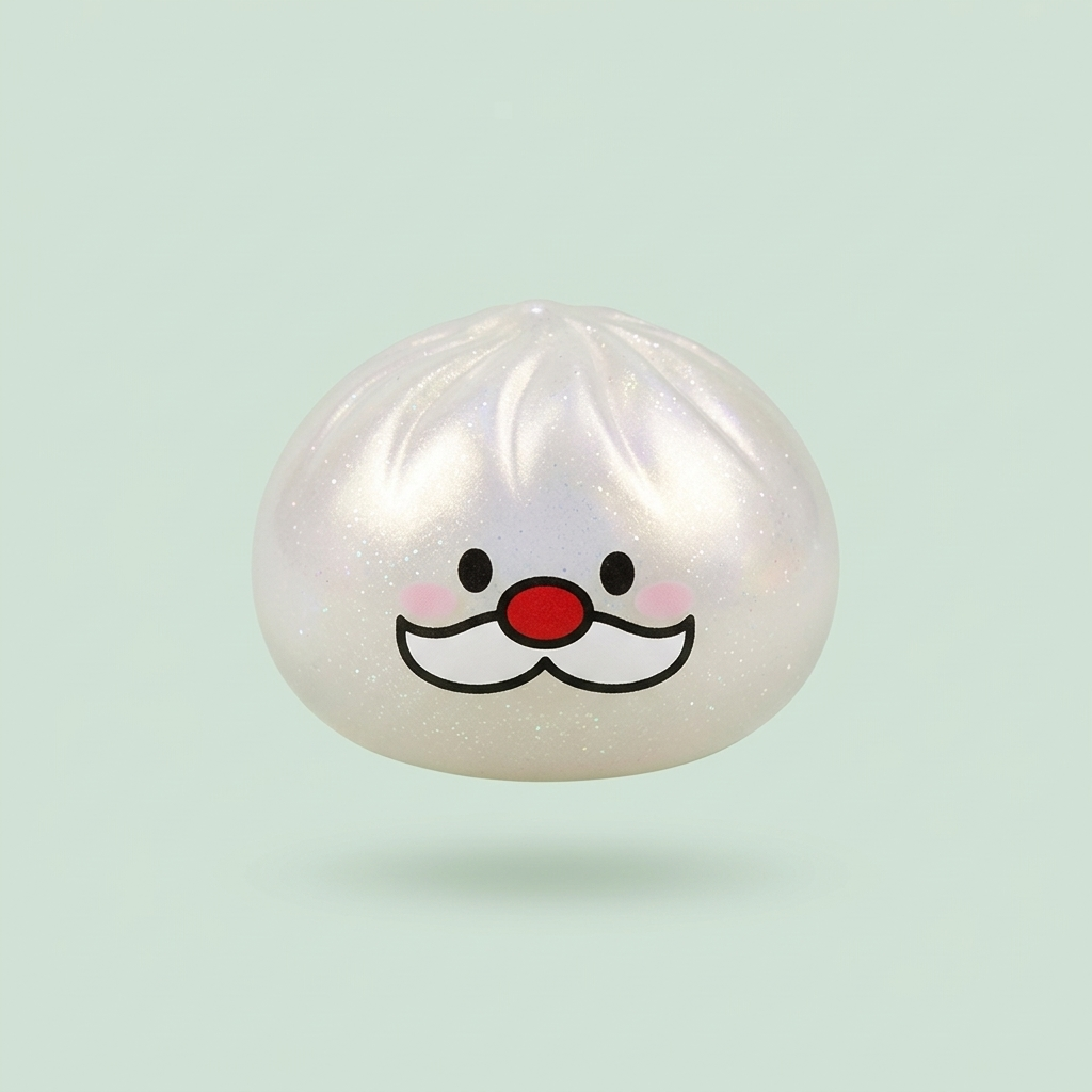Dumpling Squishy Mystery Tomtemustasch — i klämmet, mjukt slow-rise-skum