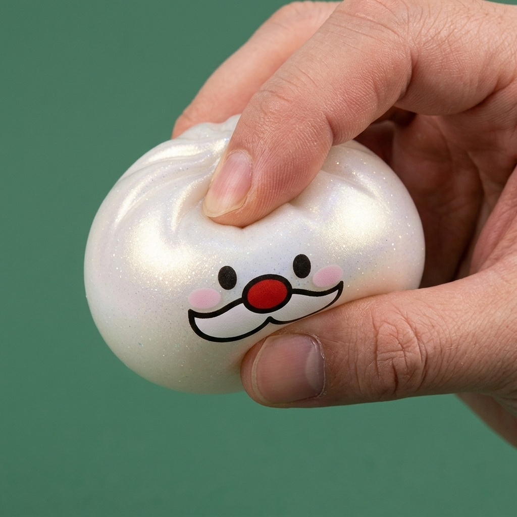 Dumpling Squishy Mystery Tomtemustasch — slow-rise-effekt, skummet återtar långsamt sin form