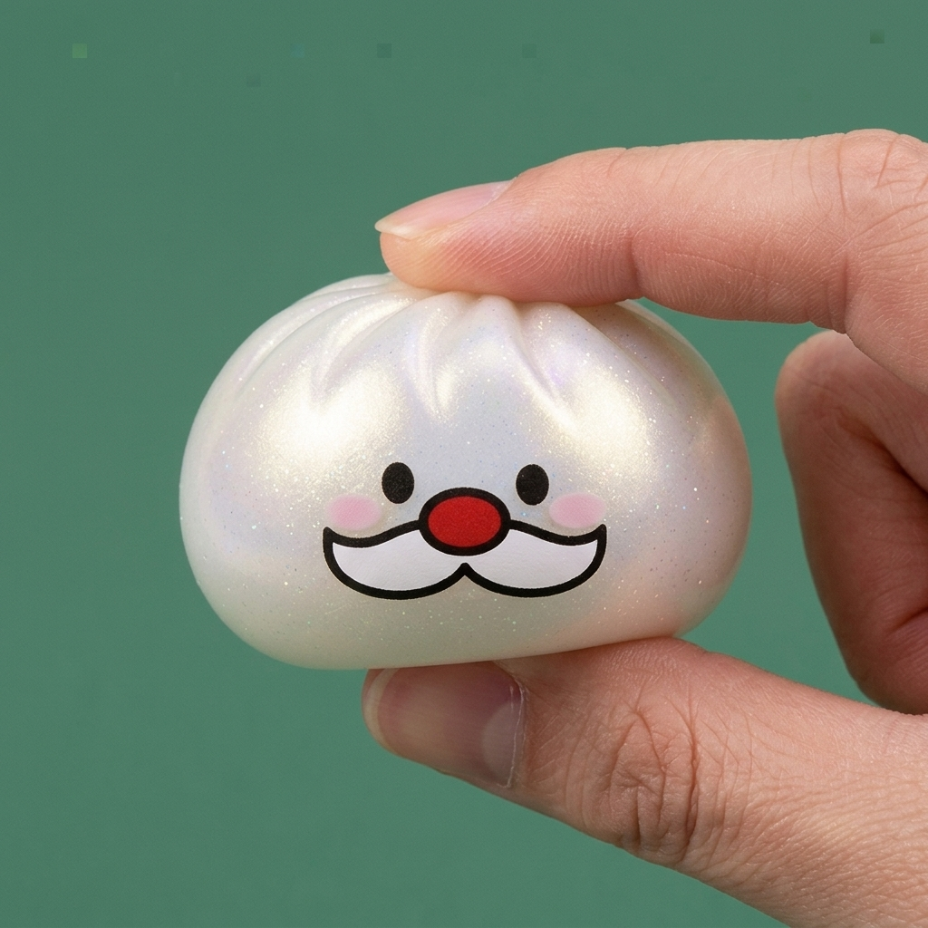 Dumpling Squishy Mystery Tomtemustasch — i klämmet, mjukt slow-rise-skum