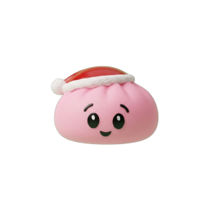 Jultomteluva Dumpling Squishy Rosa — i klämmet, mjukt slow-rise-skum