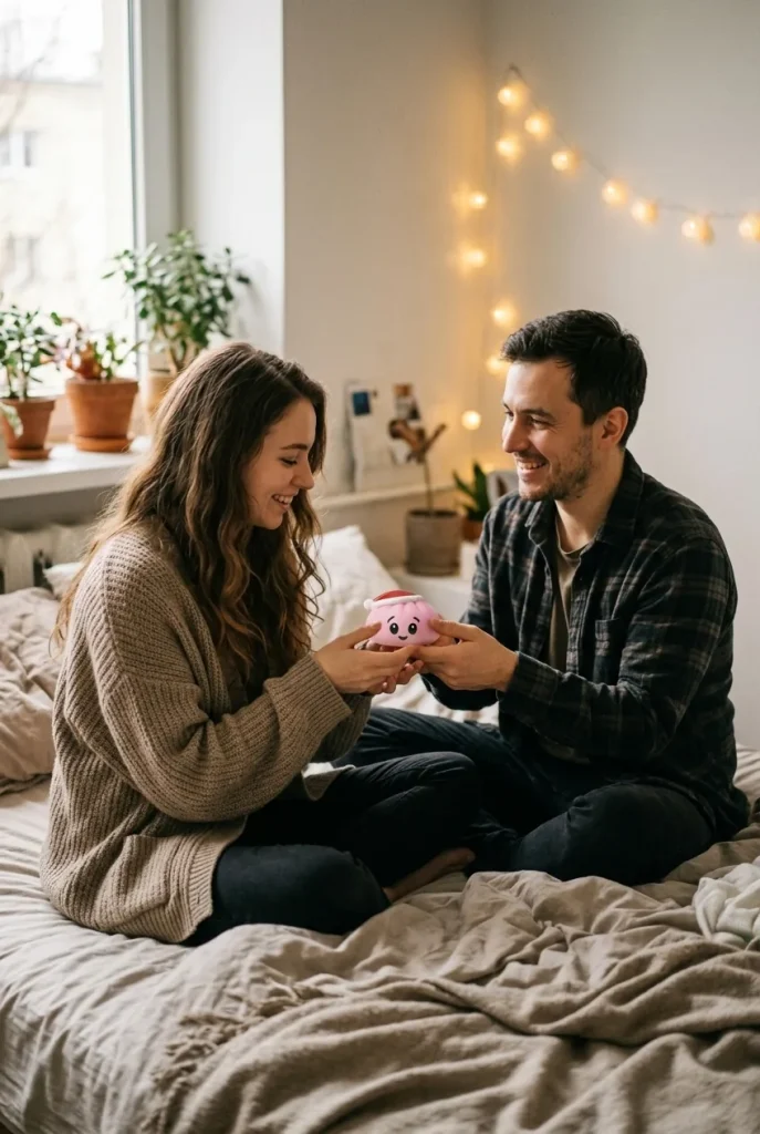 Jultomteluva Dumpling Squishy Rosa som presenttips