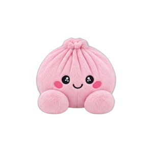 Dumpling Squishy Plush Rosa Pion — i klämmet, mjukt slow-rise-skum