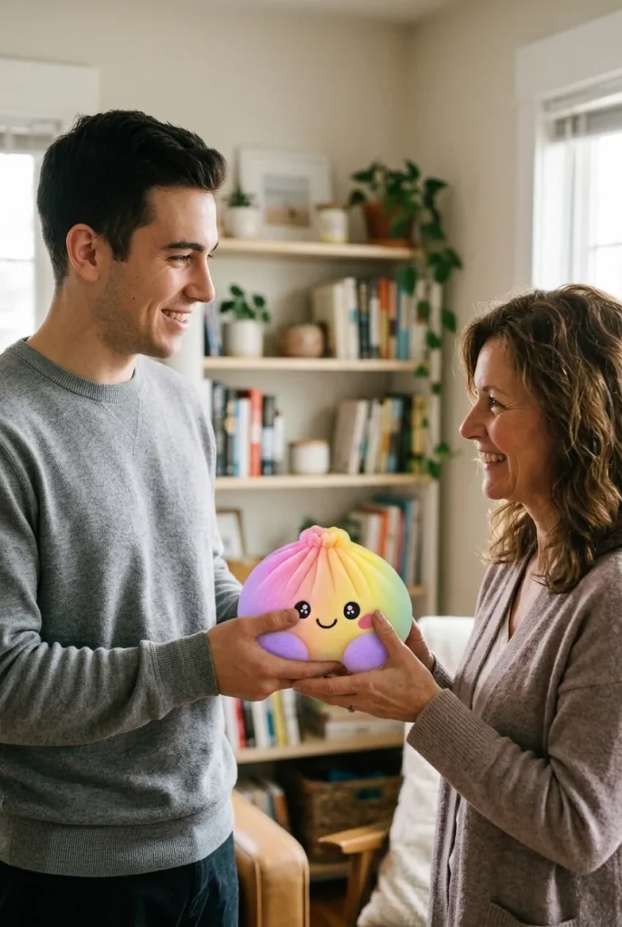 Rainbow Dumpling Squishy Pastel Plysch som presenttips