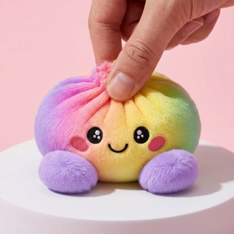 Rainbow Dumpling Squishy Pastel Plysch — slow-rise-effekt, skummet återtar långsamt sin form