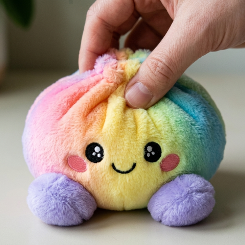 Rainbow Dumpling Squishy Pastel Plysch — i klämmet, mjukt slow-rise-skum