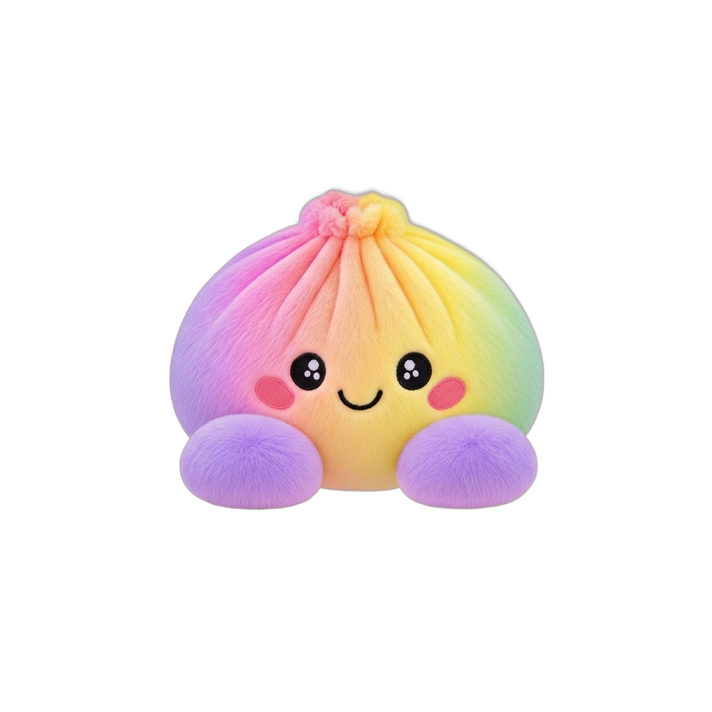 Rainbow Dumpling Squishy Pastel Plysch — i klämmet, mjukt slow-rise-skum