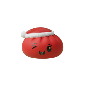 Squishy Dumpling Tomteluva Röd — i klämmet, mjukt slow-rise-skum