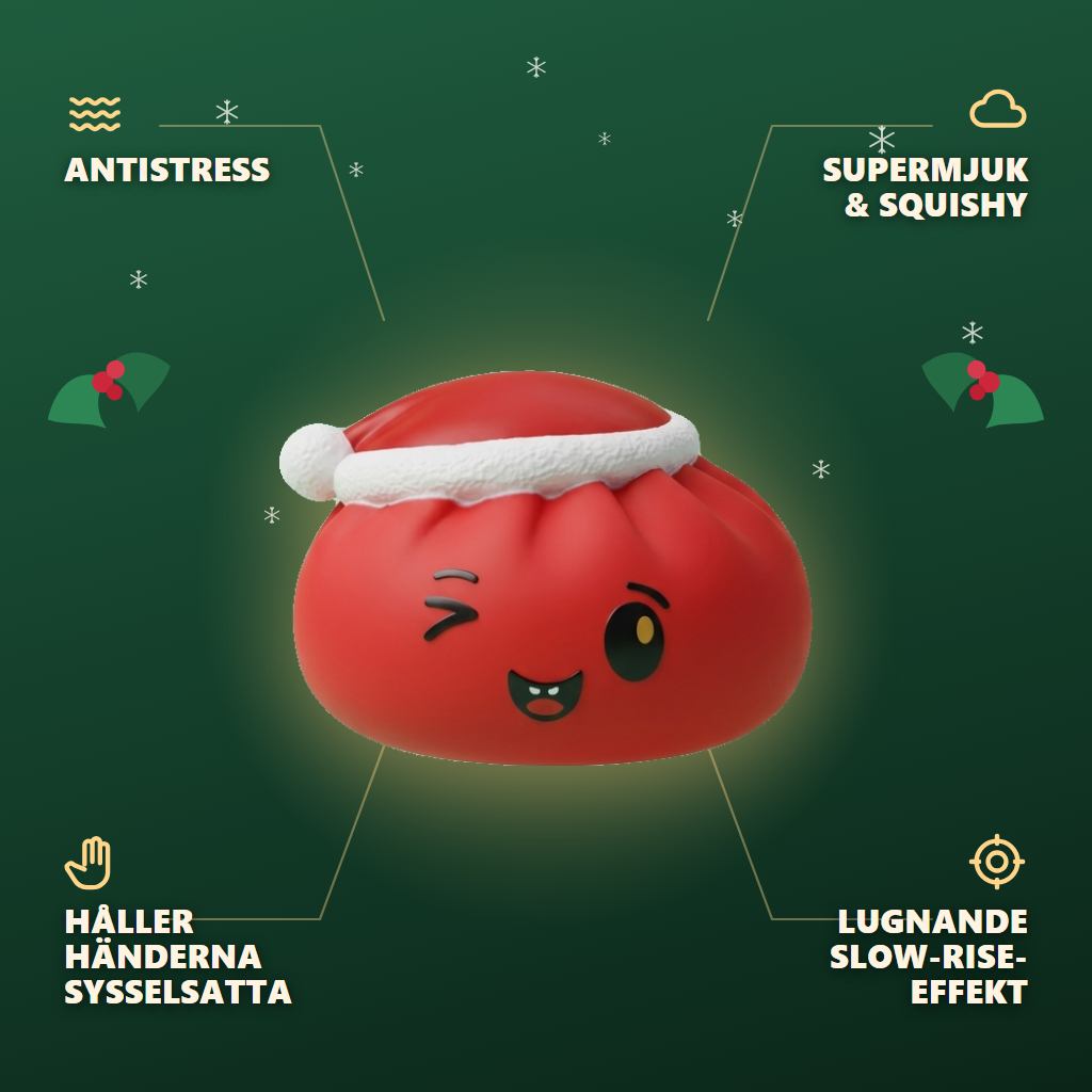 Squishy Dumpling Tomteluva Röd — dess fördelar