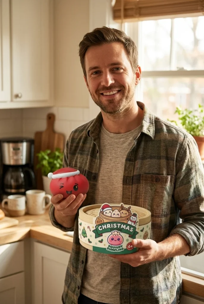 Squishy Dumpling Tomteluva Röd med sin ask