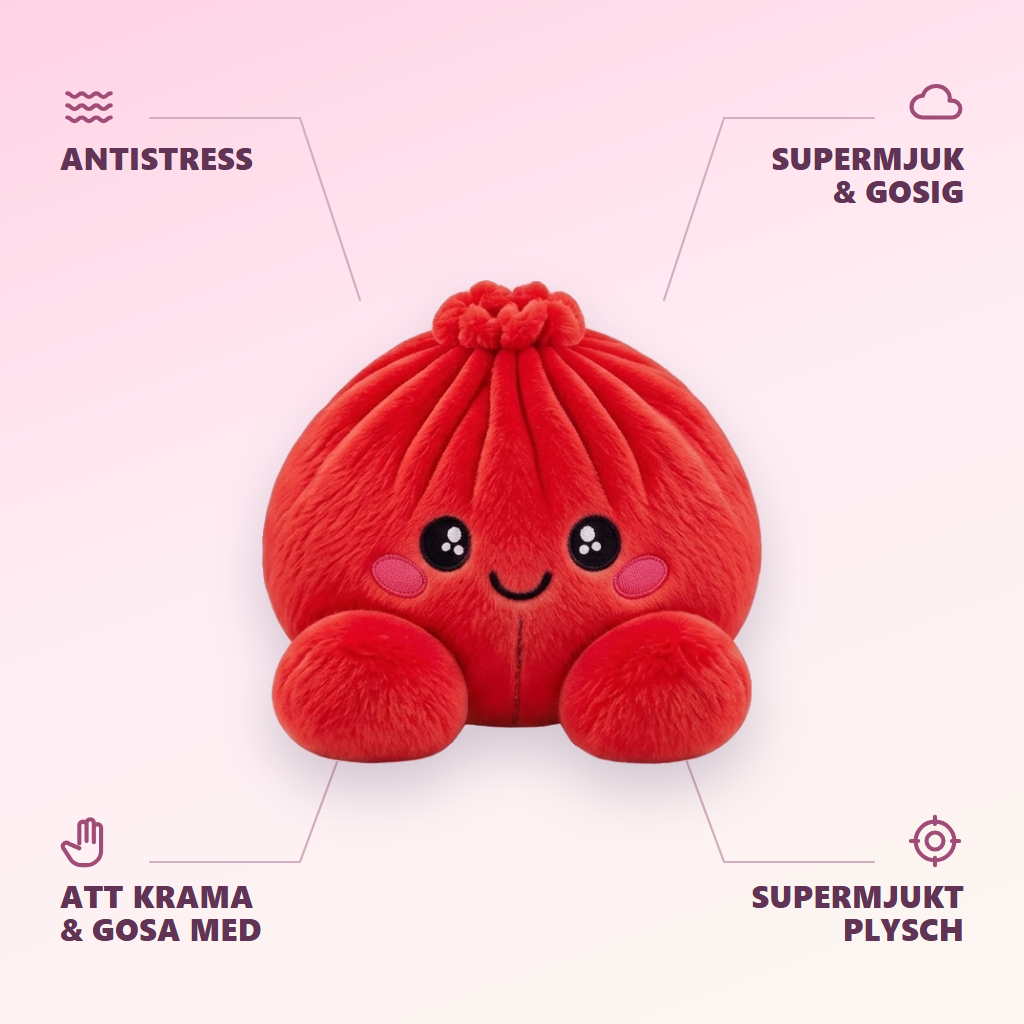 Dumpling Squishy Rubinröd Gosedjur — dess fördelar