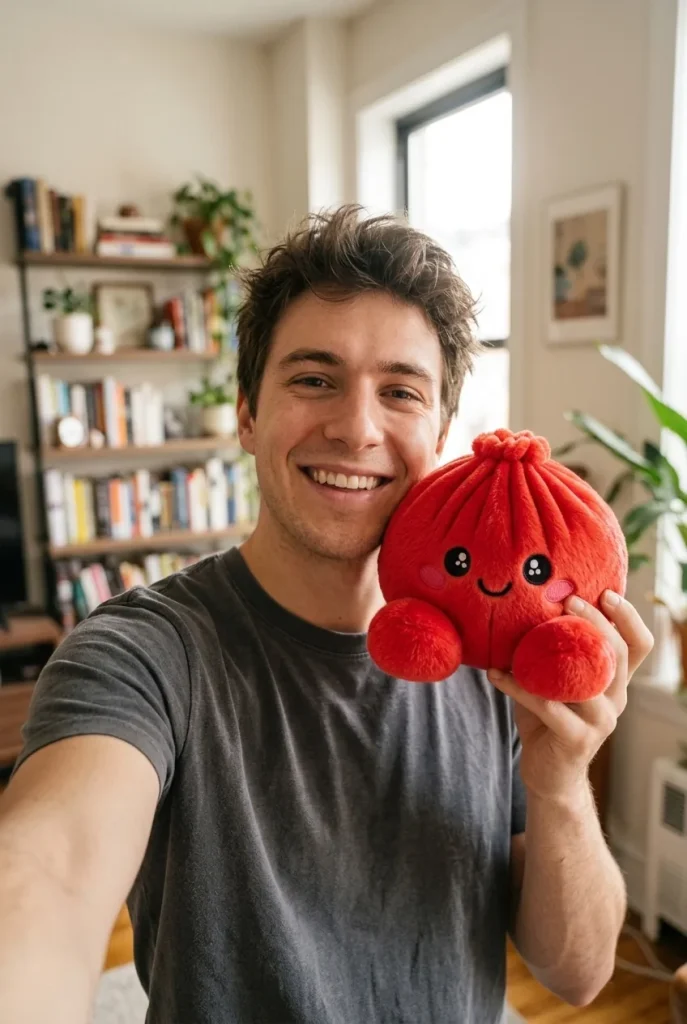 Dumpling Squishy Rubinröd Gosedjur i vardagen