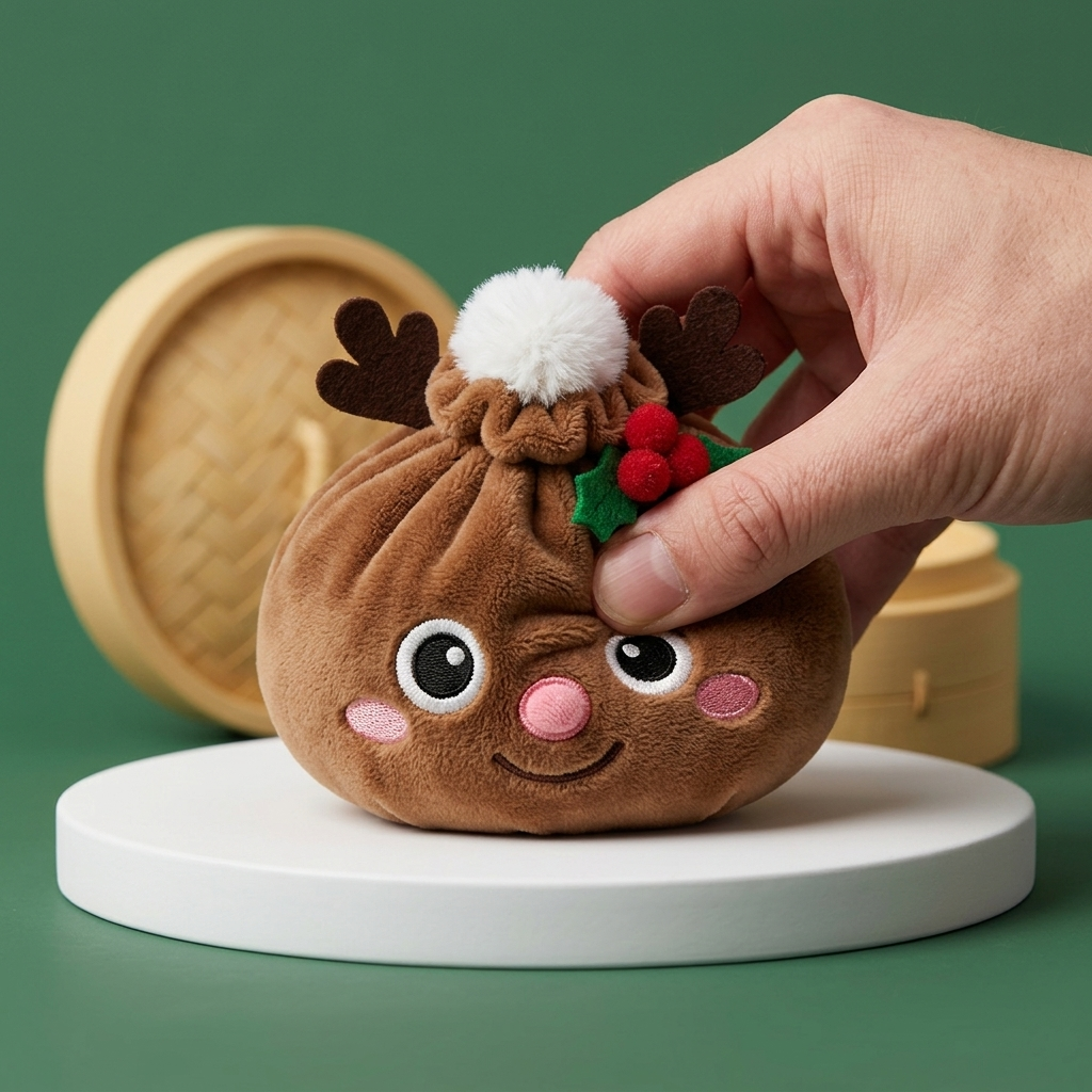 Reindeer Dumpling Squishy Jul — slow-rise-effekt, skummet återtar långsamt sin form