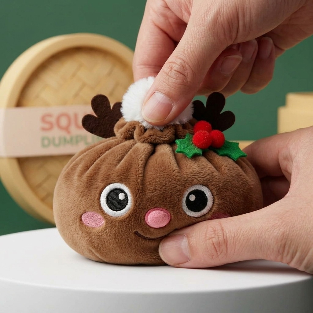 Reindeer Dumpling Squishy Jul — i klämmet, mjukt slow-rise-skum