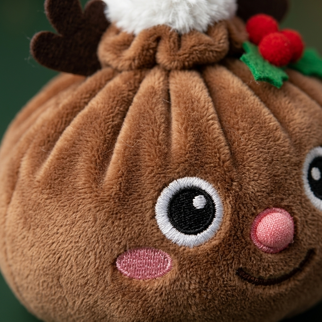 Reindeer Dumpling Squishy Jul — närbild på strukturen