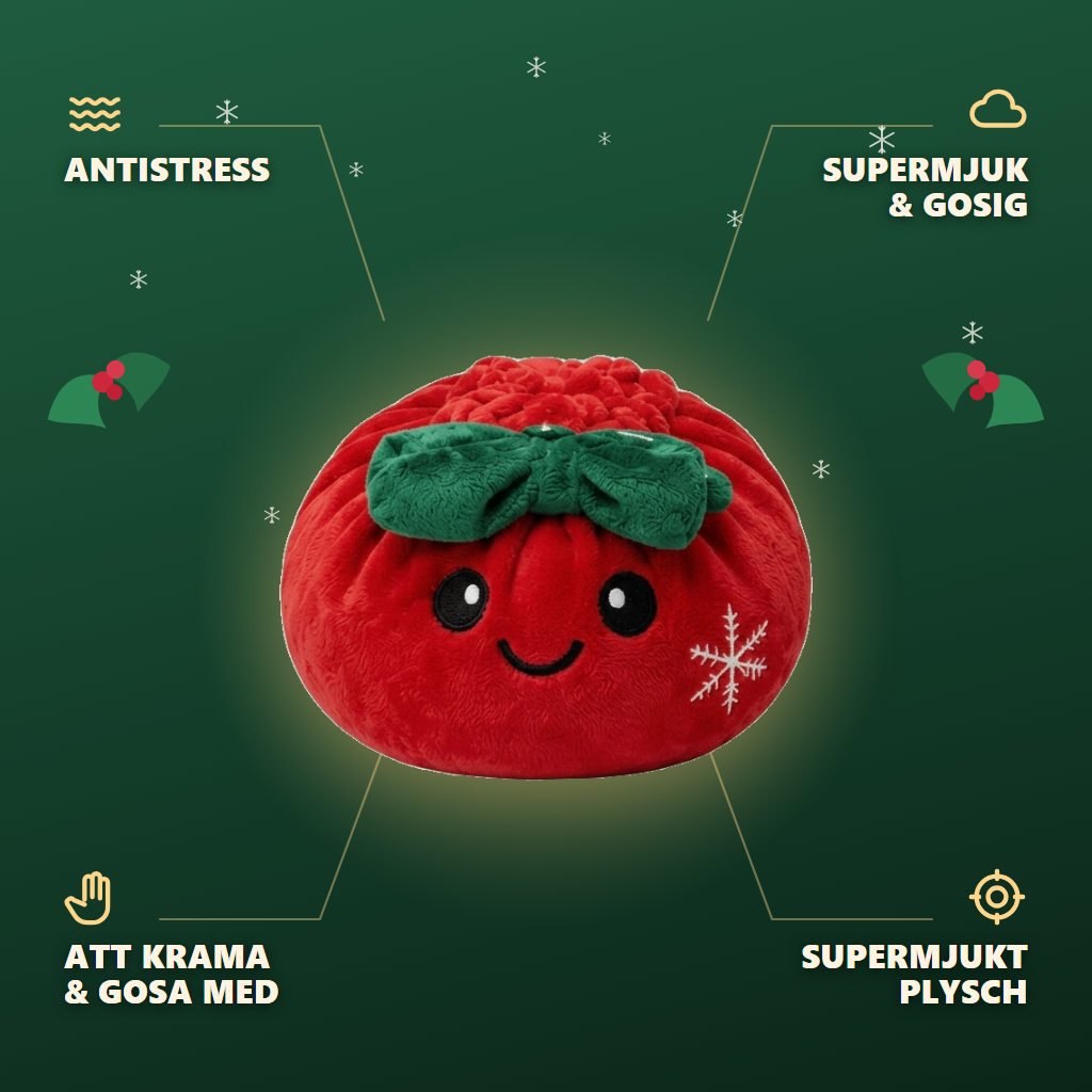Dumpling Squishy Julrosett Röd — dess fördelar