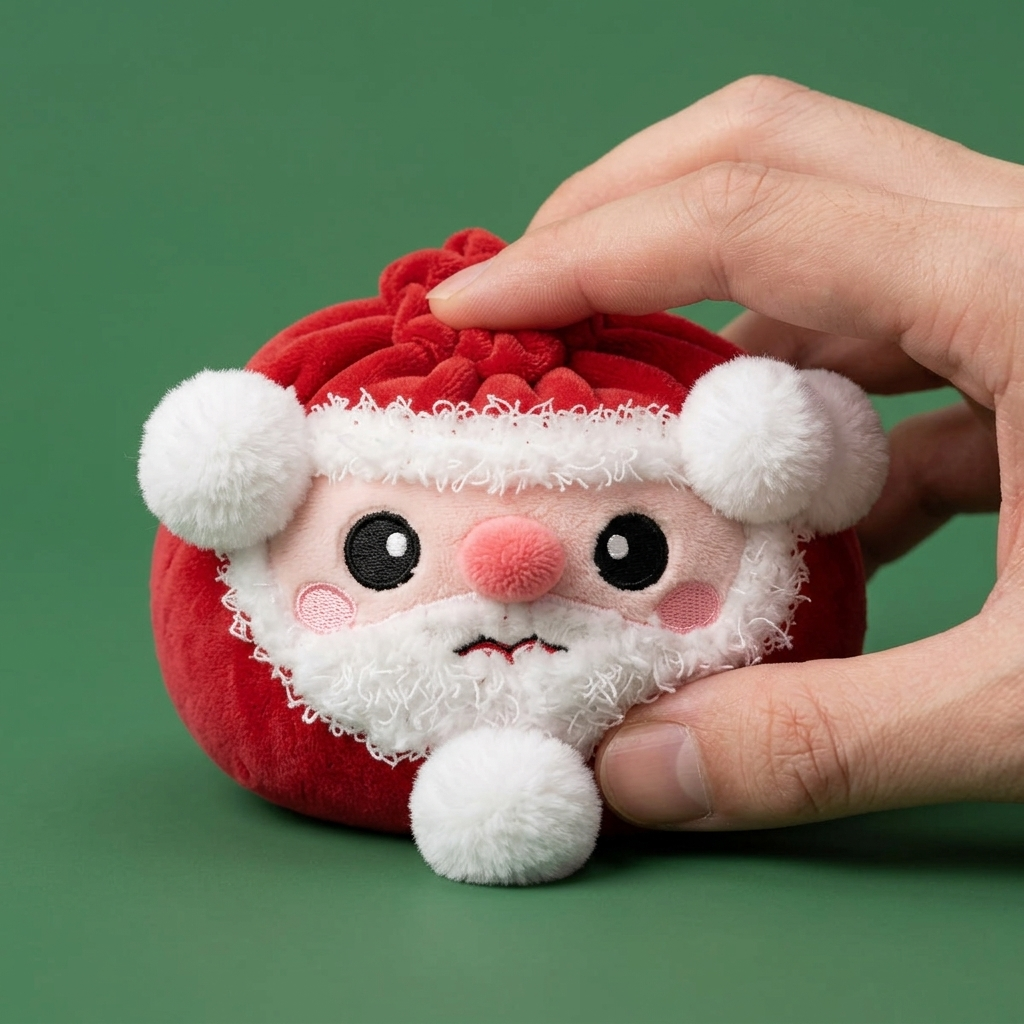 Squishy Dumpling Jultomte — i klämmet, mjukt slow-rise-skum