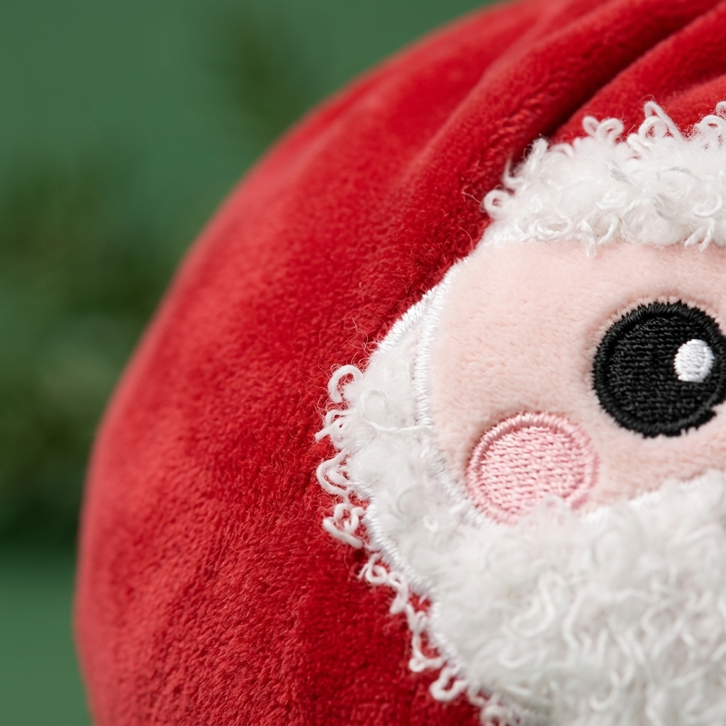 Squishy Dumpling Jultomte — närbild på strukturen