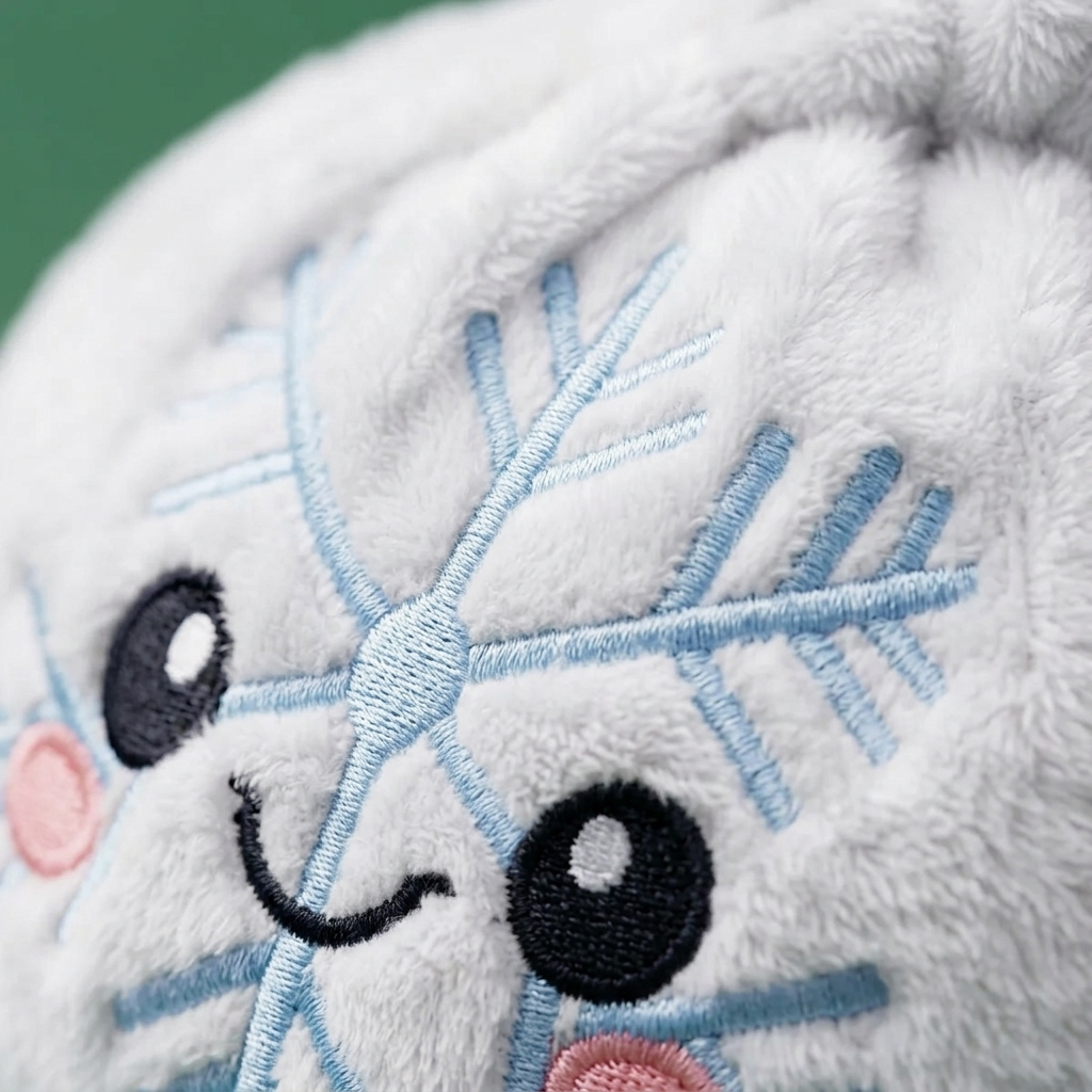 Snowflake Dumpling Squishy Vinter — närbild på strukturen