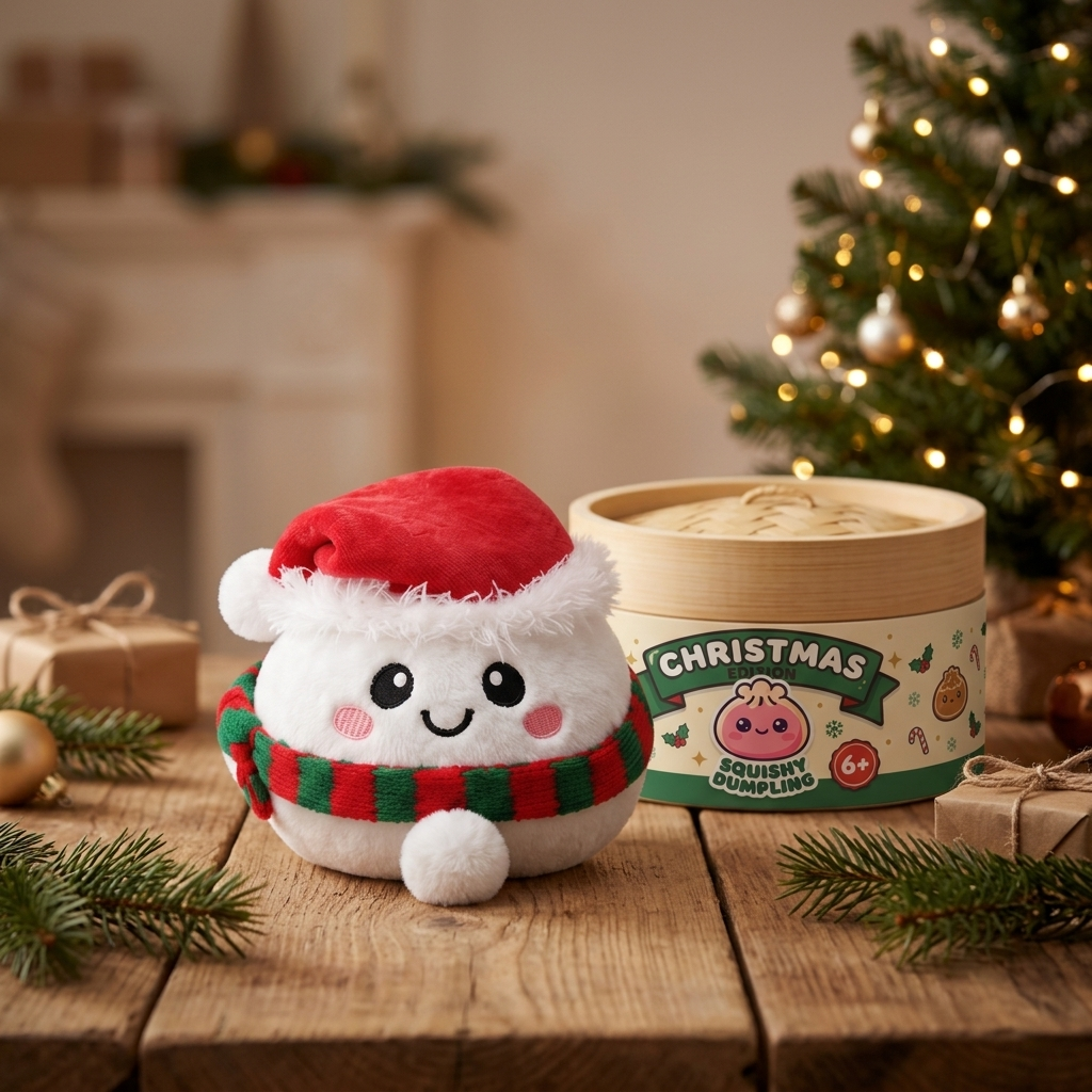 Snowman Dumpling Squishy Mysig i sin kawaii-miljö
