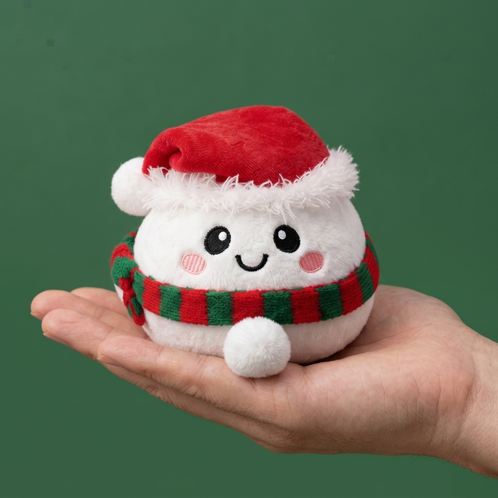 Snowman Dumpling Squishy Mysig i handen, verklig storlek